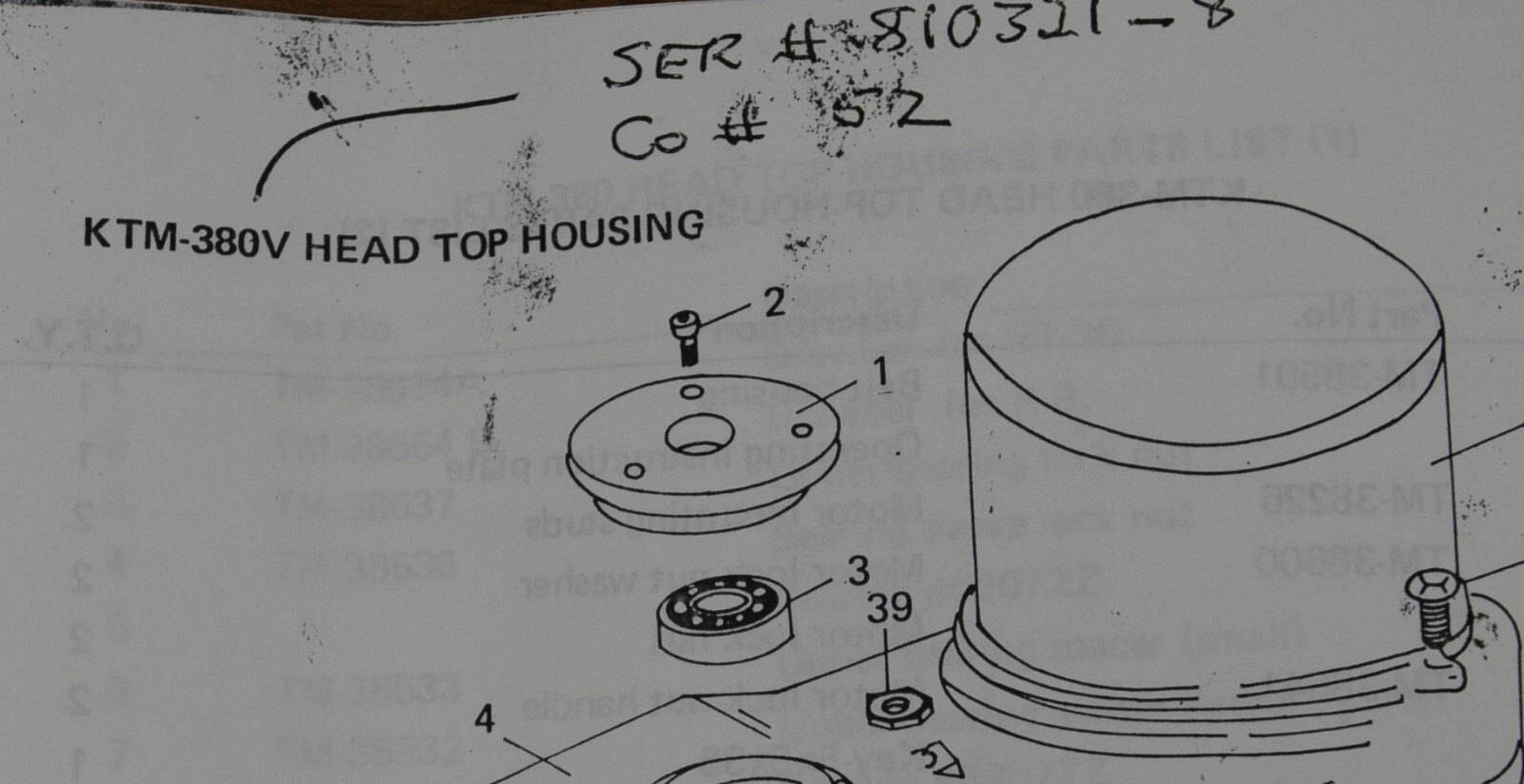 Kent KTM-380 and KTM-380V Mill Operators Maintenance and Parts Manual
