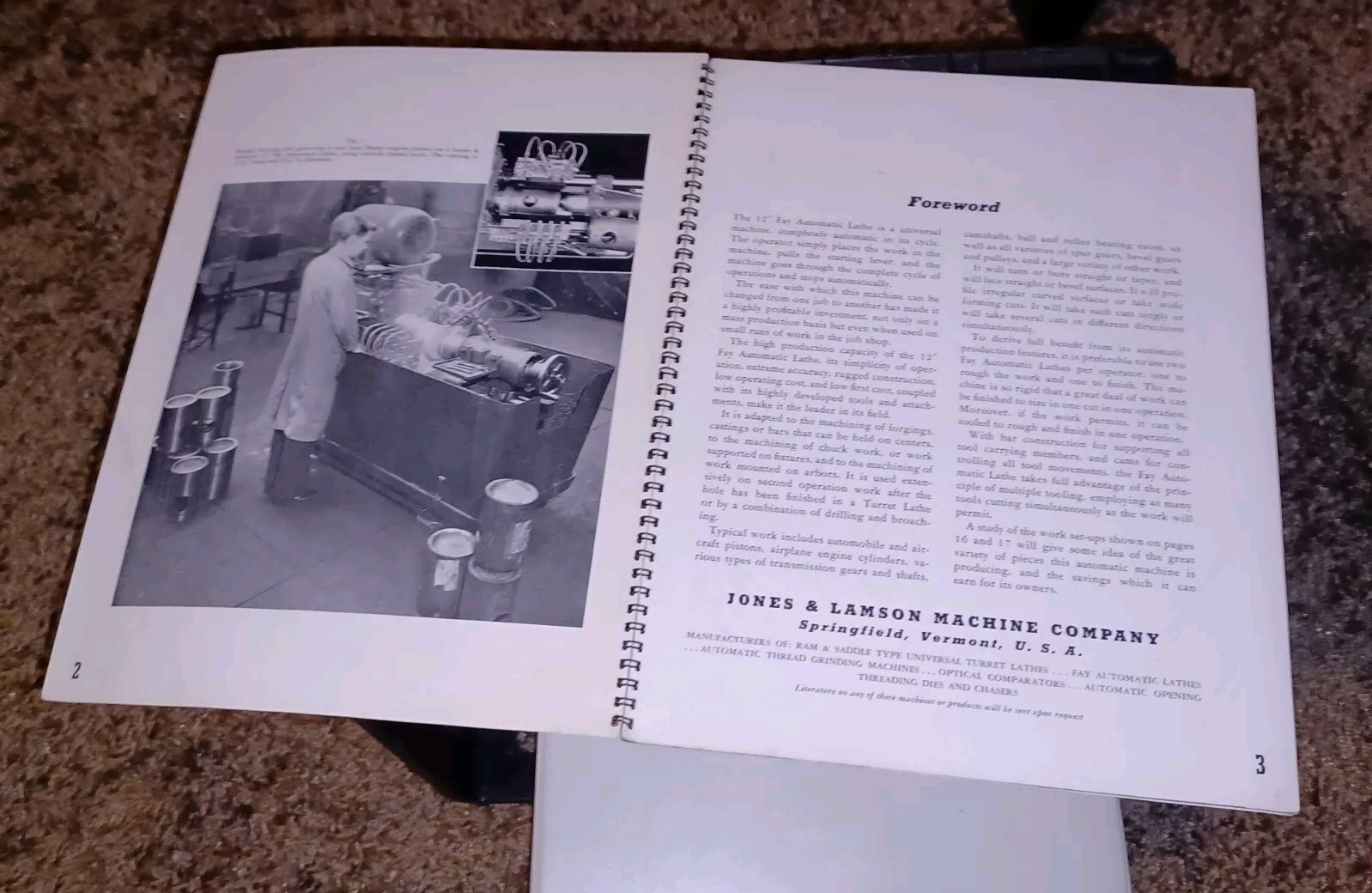1930s Jones & Lamson Machine Co. 12″ Fay Lathe Catalog Book MACHINIST TOOL J&L