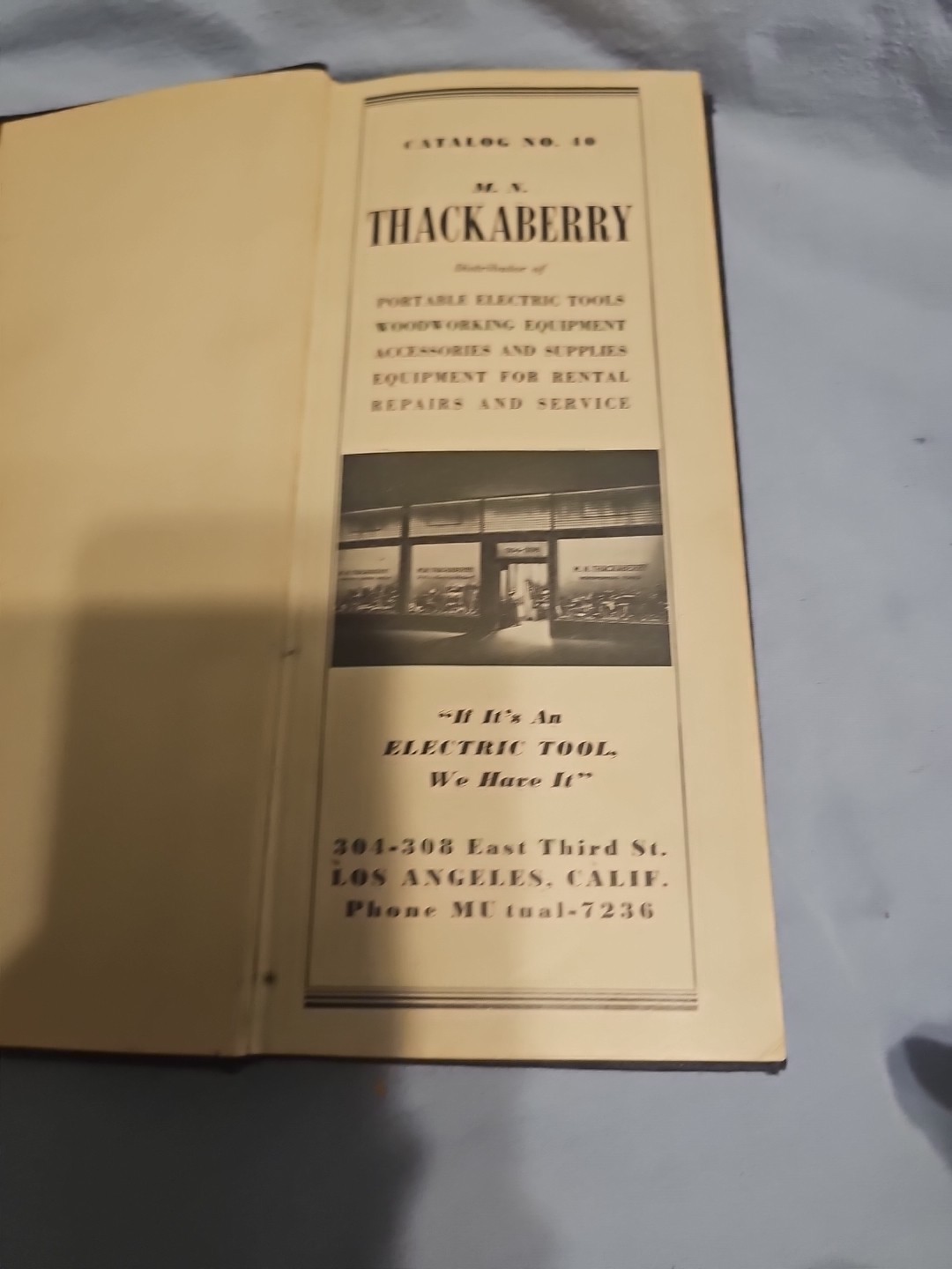 RARE TOOL CATALOG #40 1940 M.N THACKABERRY Inc. California