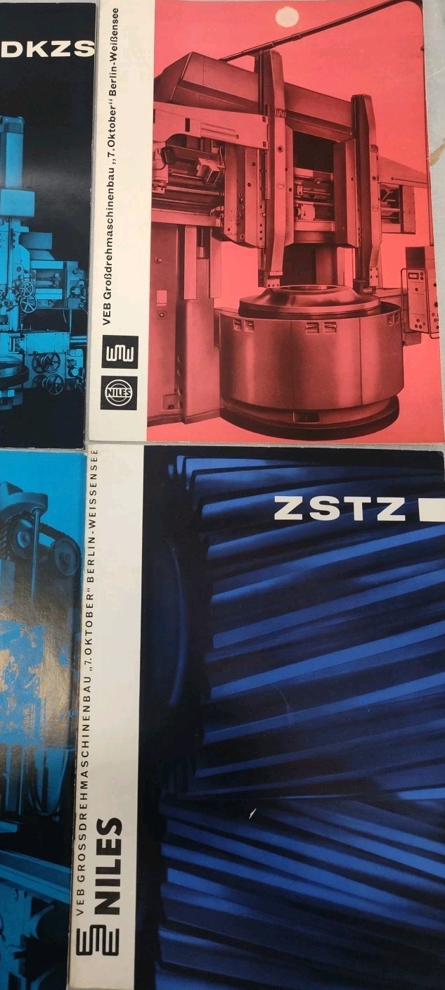 VEB Niles WMW German 6 Catalog Lot Gear Grinding Boring Industrial Machines Vtg