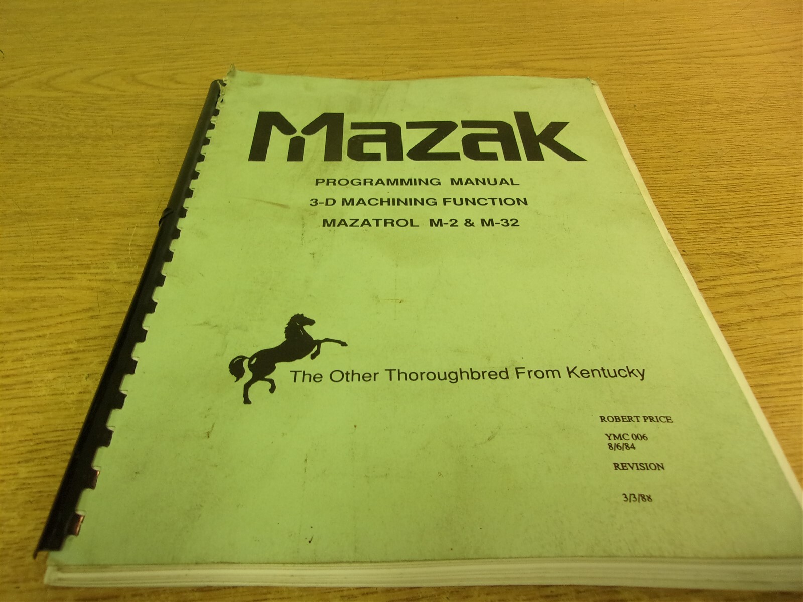 Mazak Programming Manual 3-D Machining Function Manual M-2 M-32 *FREE SHIPPING*