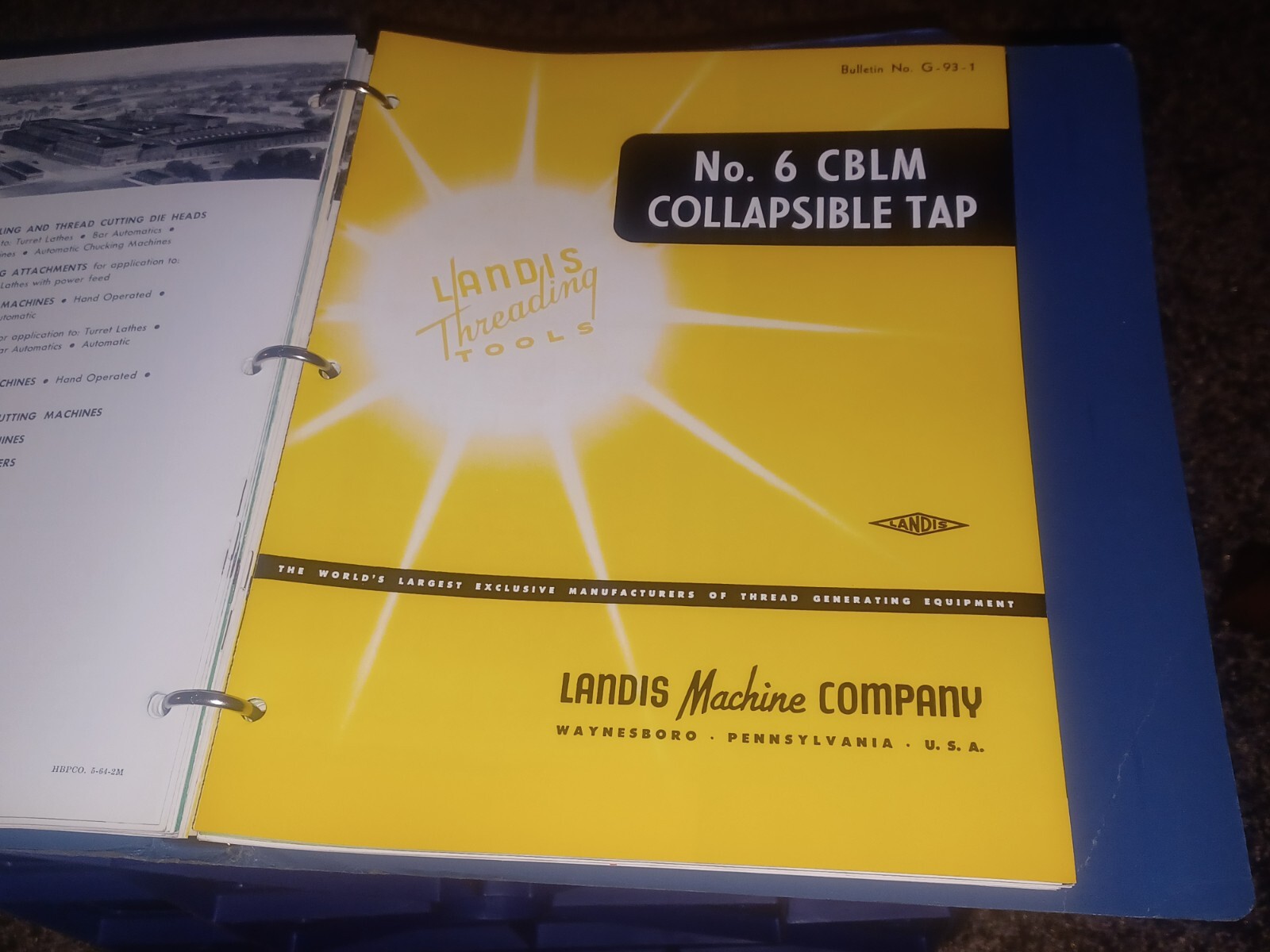 Landis Machine Tool Co THREADING EQUIPMENT Sales Catalog Lot Binder HUGE BOOK!