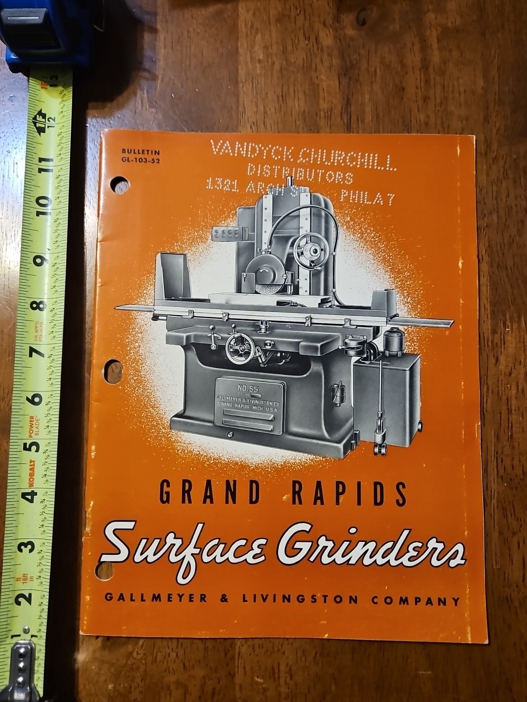 GALLMEYER LIVINGSTON GRAND RAPIDS SURFACE GRINDERS CATALOG BULLETIN GL-103-52
