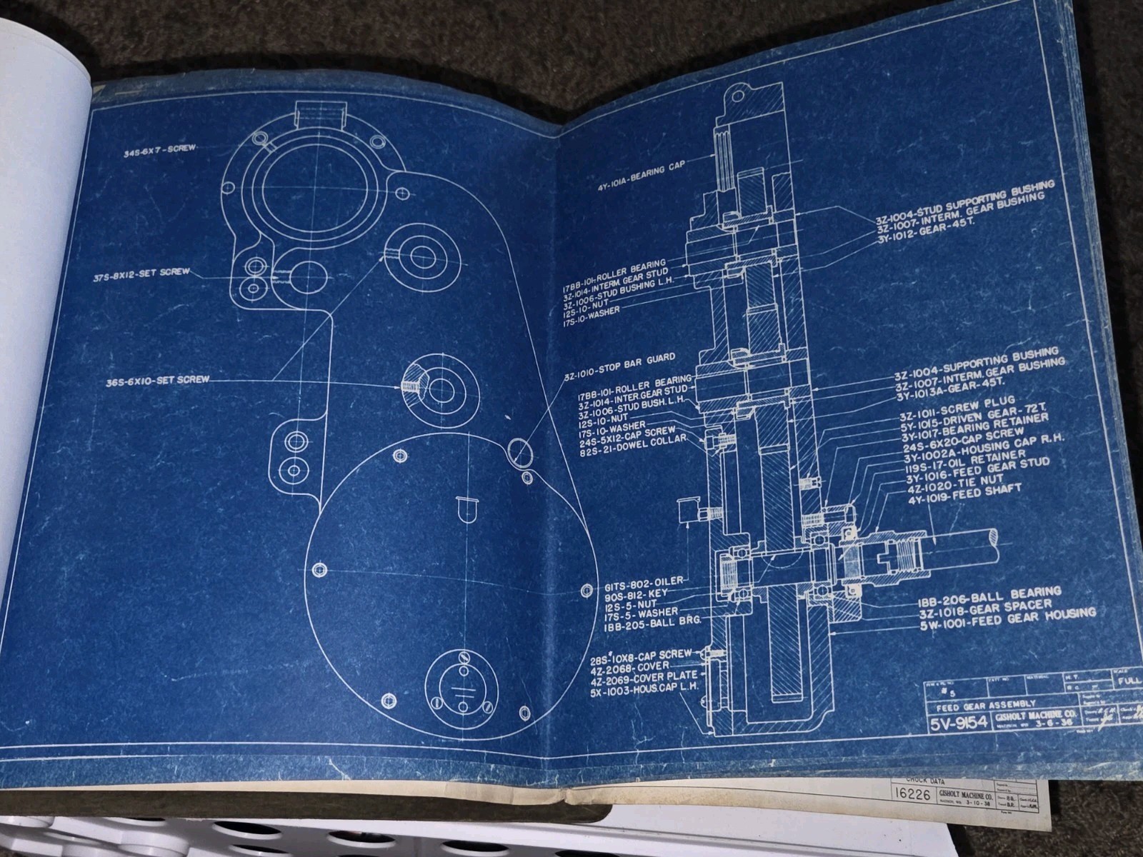 Gisholt Machine Company Blue Prints Book UNIVERSAL TURRET LATHE #5 Original VTG