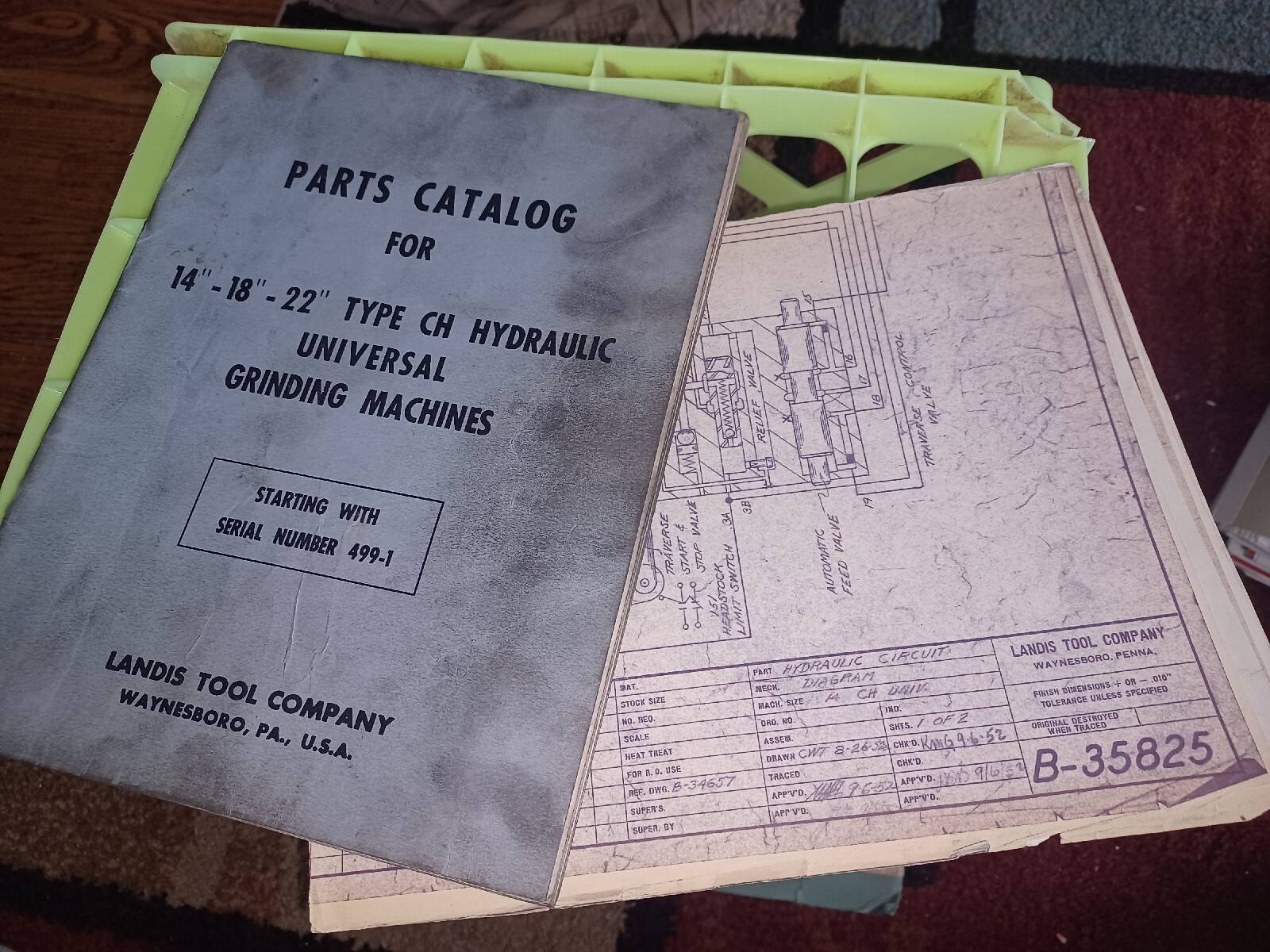 LANDIS TOOL PARTS LIST BOOK CATALOG MANUAL 14 18 22″ Type CH GRINDING MACHINES