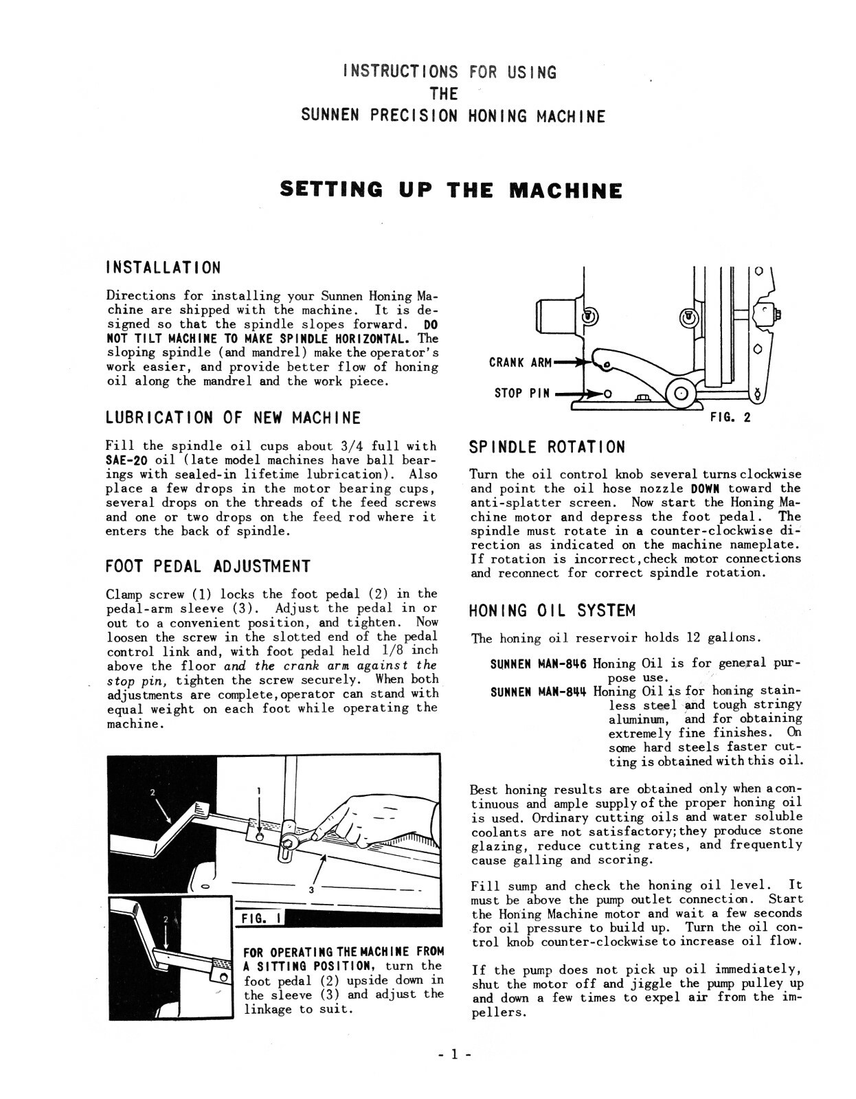 Sunnen MBB-1290D Precision Honing Machine Operating Instructions Manual #1671