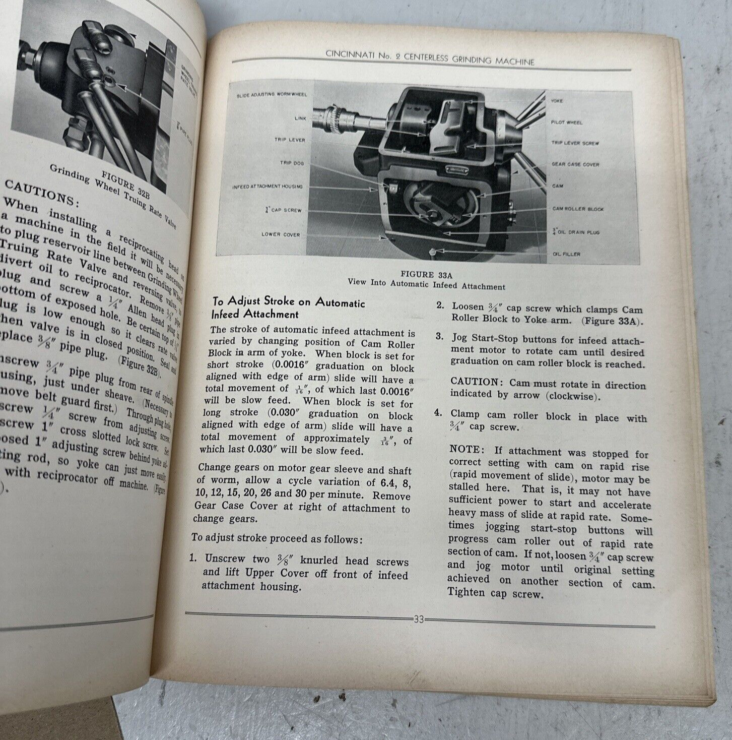 Cincinnati Milacron No 2 Centerless Grinding Machine Service Manual & Parts List