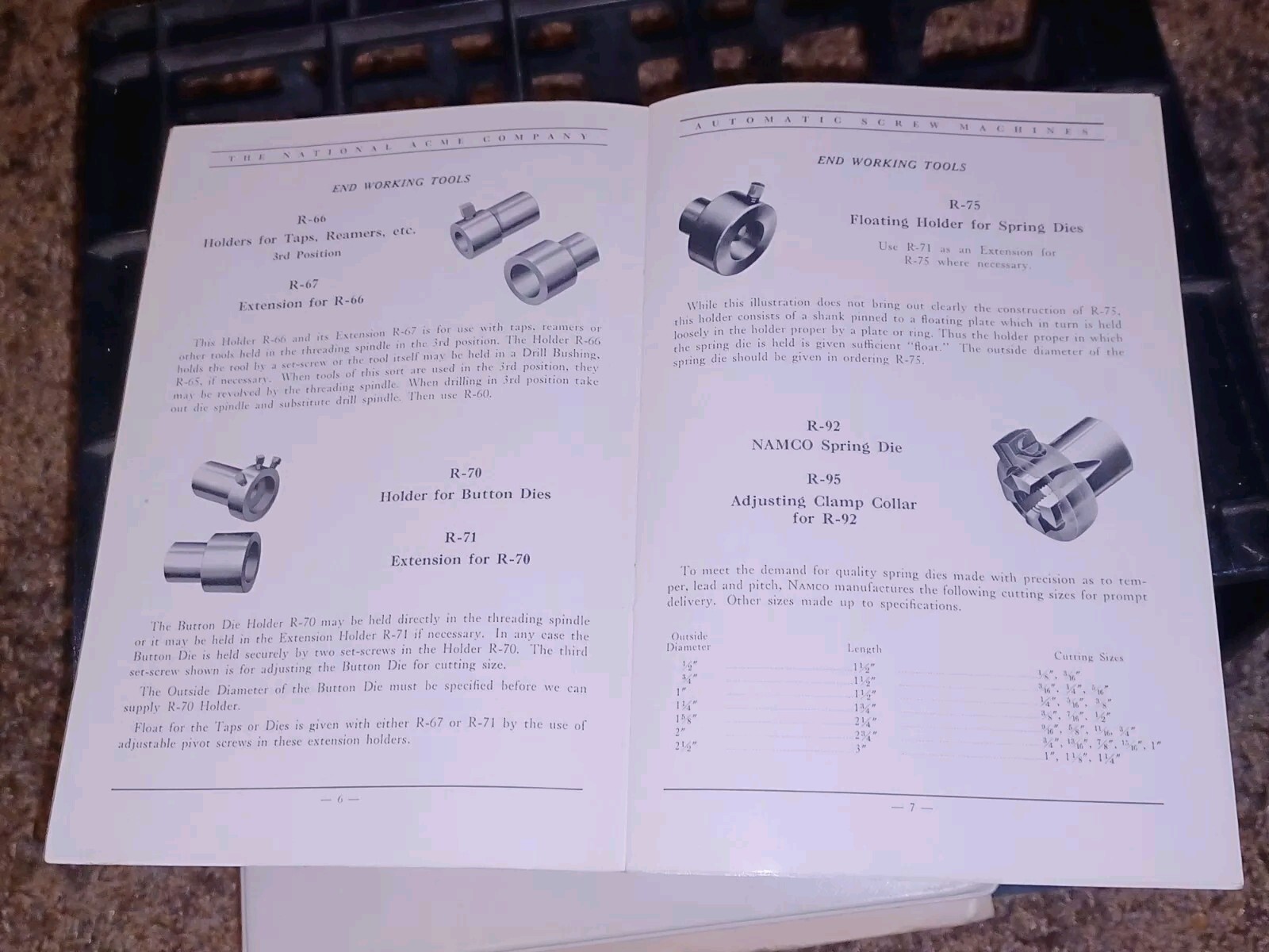 National Acme Company Model A MULTIPLE SPINDLE AUTOMATIC SCREW MACHINE CATALOG