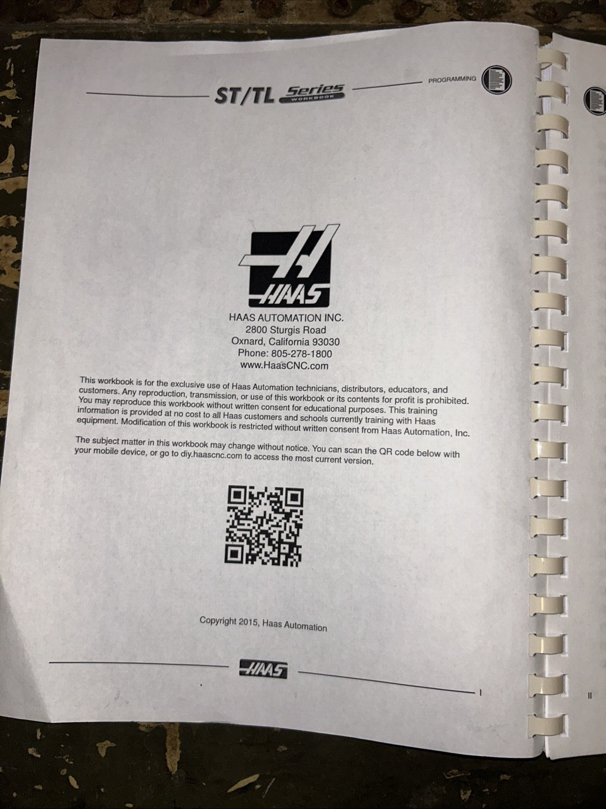 HAAS Automation Inc. Lathe Series Programming Workbook 2015 F11