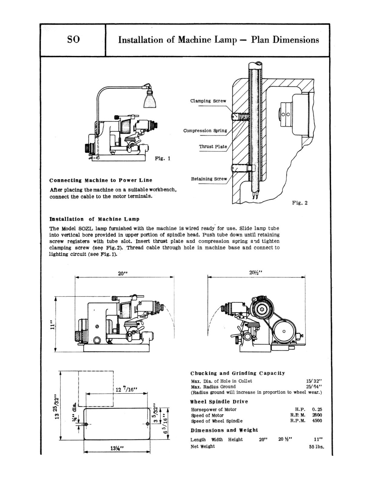 OPERATOR INSTRUCTION MANUAL FITS DECKEL SINGLE LIP CUTTER GRINDER