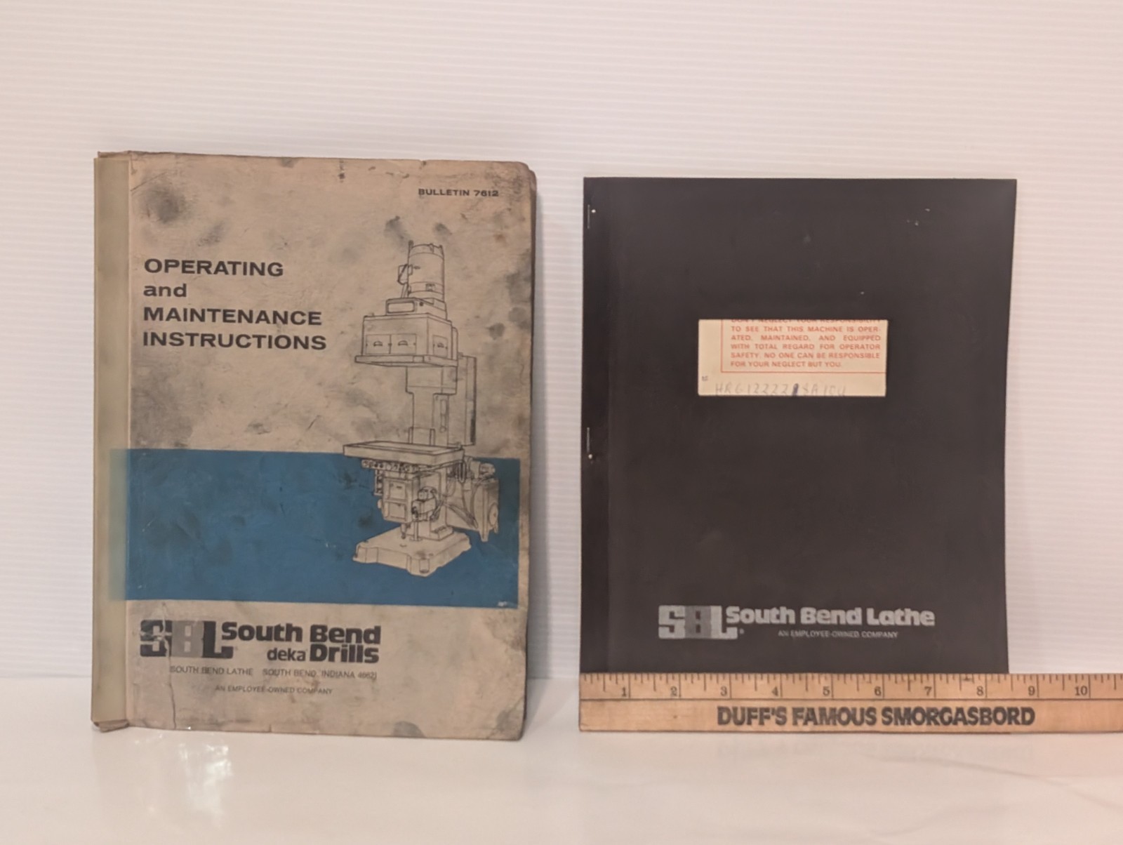 Two South Bend Lathe Bulletin 7612 Operating, Maintenance, Set Up, Parts Manuals