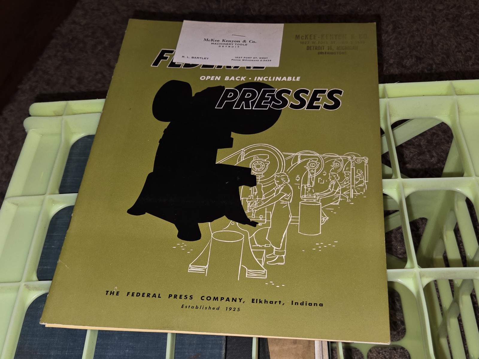 FEDERAL PRESS COMPANY Open Back INCLINABLE PRESSES SALES CATALOG BOOK Machinist