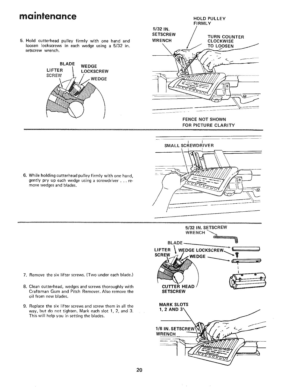Sears Craftsman 6″Jointer 113.206801 & 113.206932 Operating & Parts Manual *1122