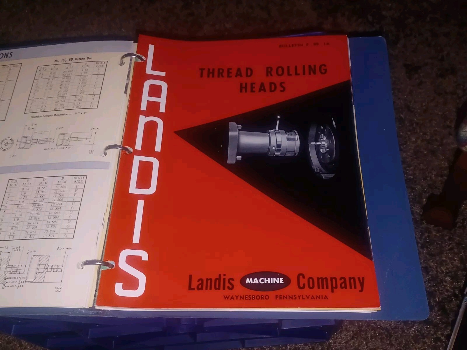 Landis Machine Tool Co THREADING EQUIPMENT Sales Catalog Lot Binder HUGE BOOK!