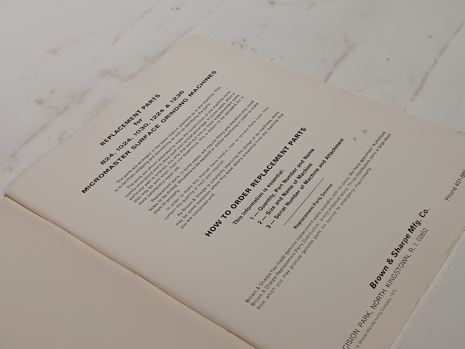 Brown & Sharpe Micromaster 824 1024 1030 1224 & 1236 Surface Grinder Manuals