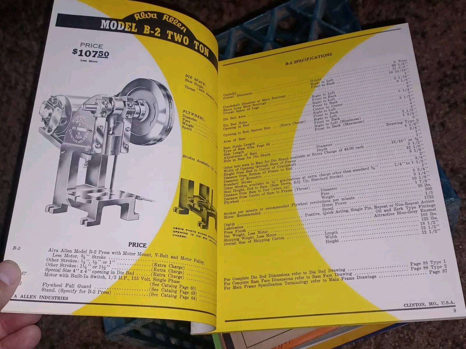 Alva Allen Industries Catalog W Letter 1961 Power Punch Presses Machine Tools