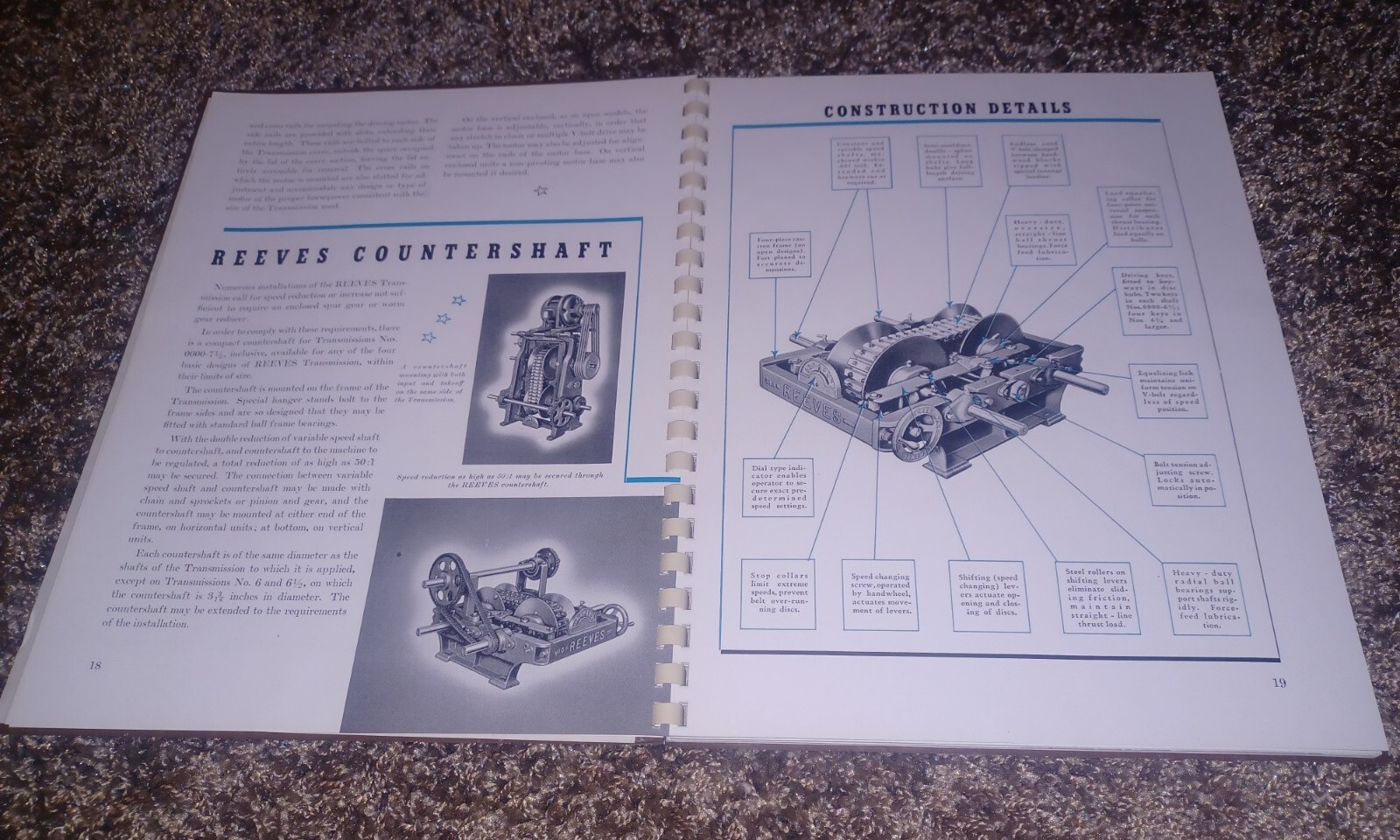 1942 Reeves Speed Control Parts Catalog Manual W company Letter MACHINIST TOOLS