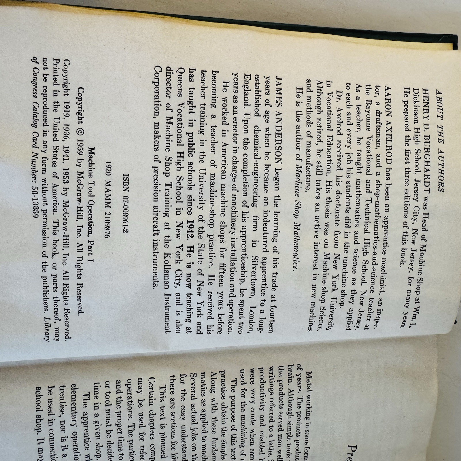 Machine Tool Operation Part 1 5th Ed McGraw Hill Lathe Drill Press Machinist