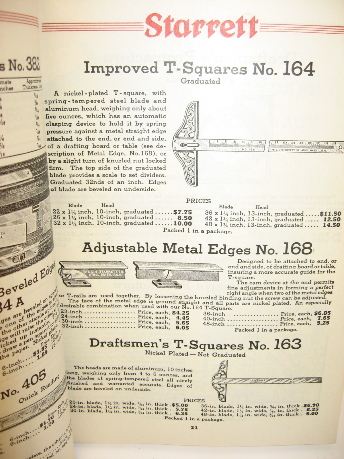 1938 Starrett Precision Tools, Tapes, Dial Indicators, Hack Saws+, Catalog No 26