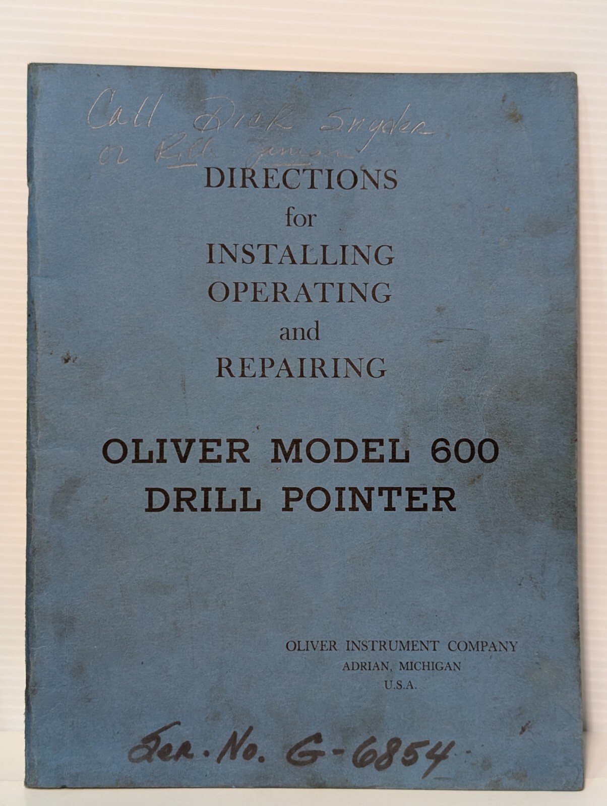 Lot of 6 Oliver of Adrian Manuals  Catalogs, Varying Types As Pictured