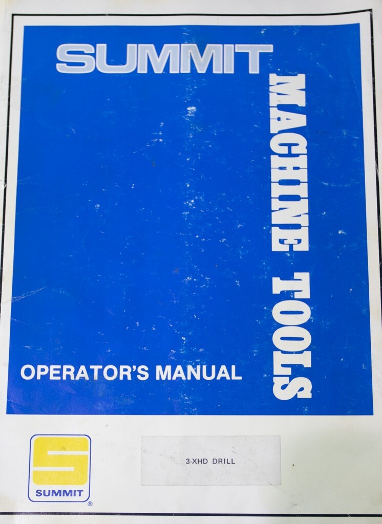 Summit 3-XHD Drill Operations and Parts Manual