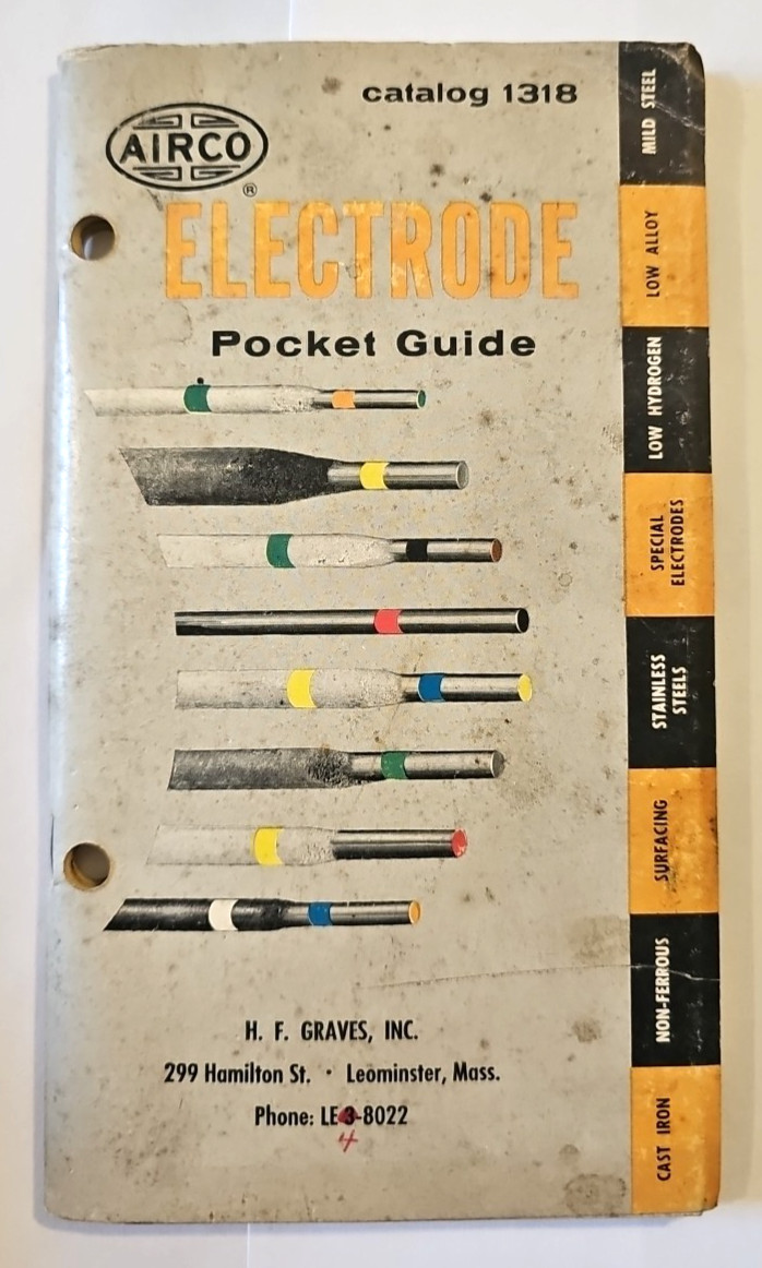 Vintage AIRCO Electrode Pocket Guide Air Reduction Catalog 1318 Book