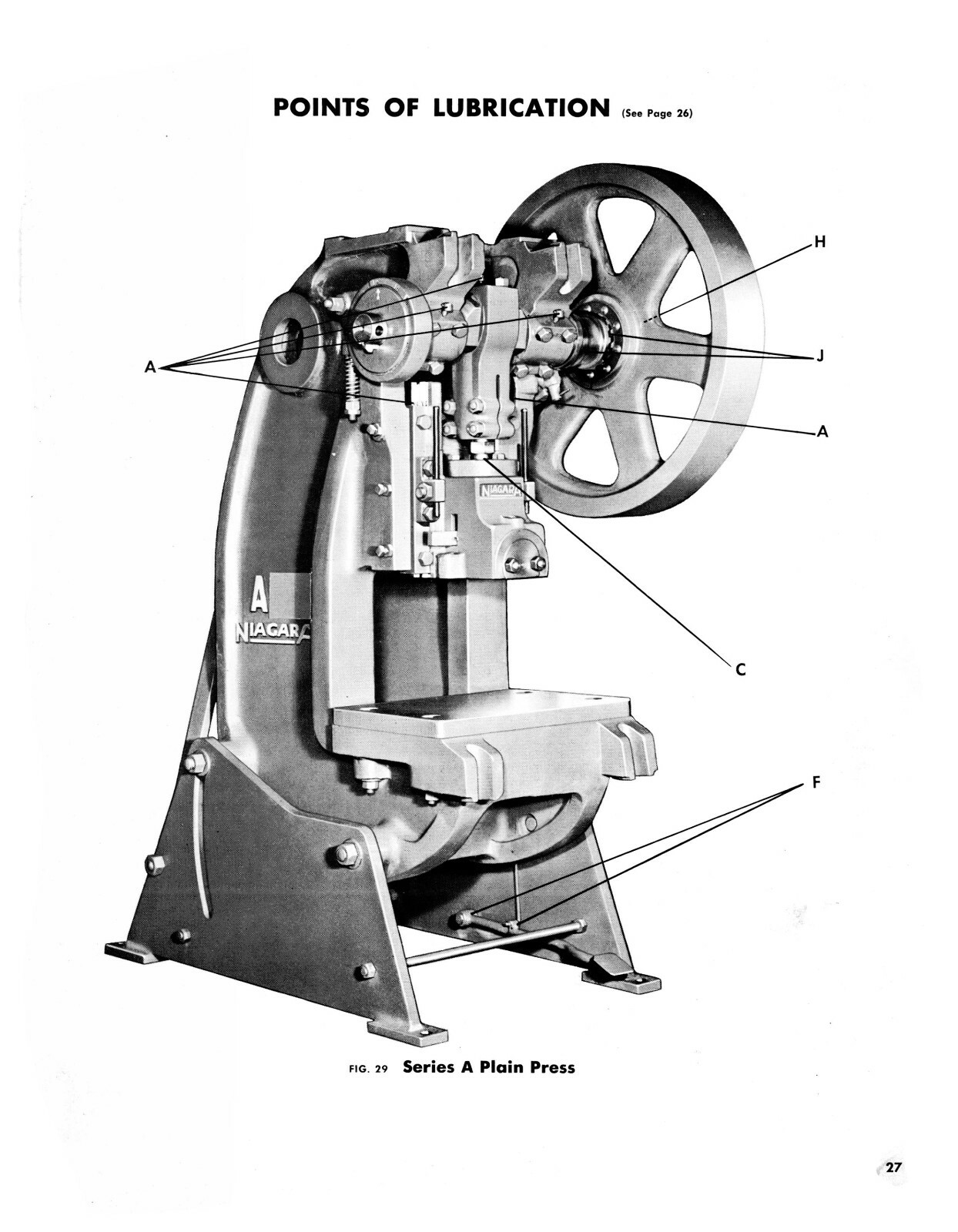Niagara Series A Inclinable Press & H Adjustable Horn Press Service Manual #1835