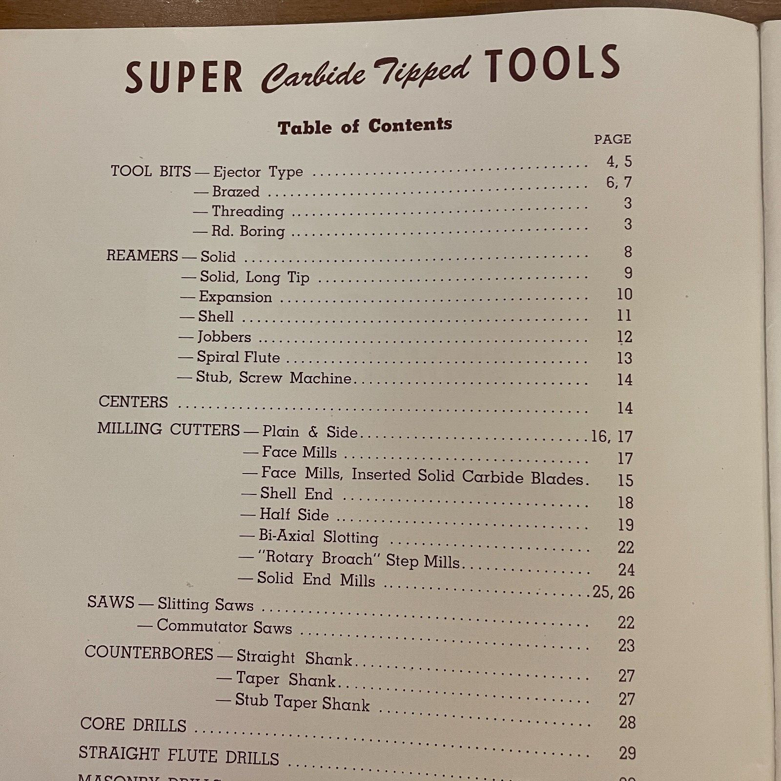 1947 Super Tool Company Catalog Carbide Tipped Standard Tools 39pg No 47-A