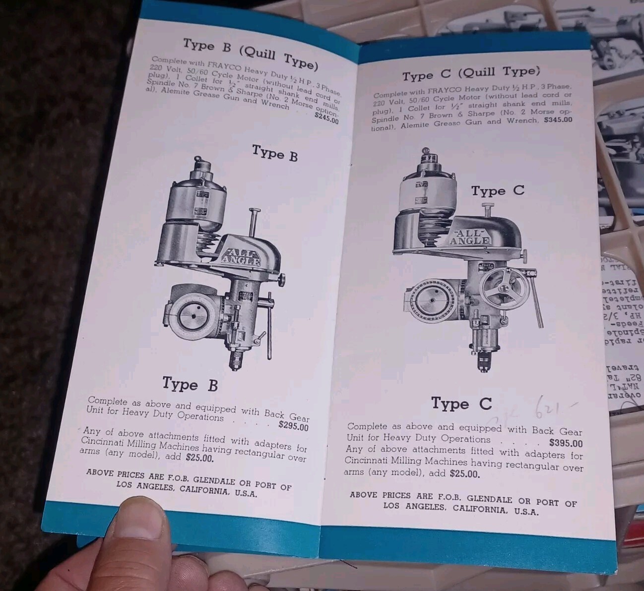 FRAY MACHINE TOOL COMPANY PRODUCTS PRICE LIST NO 15 CATALOG BOOK Milling & More