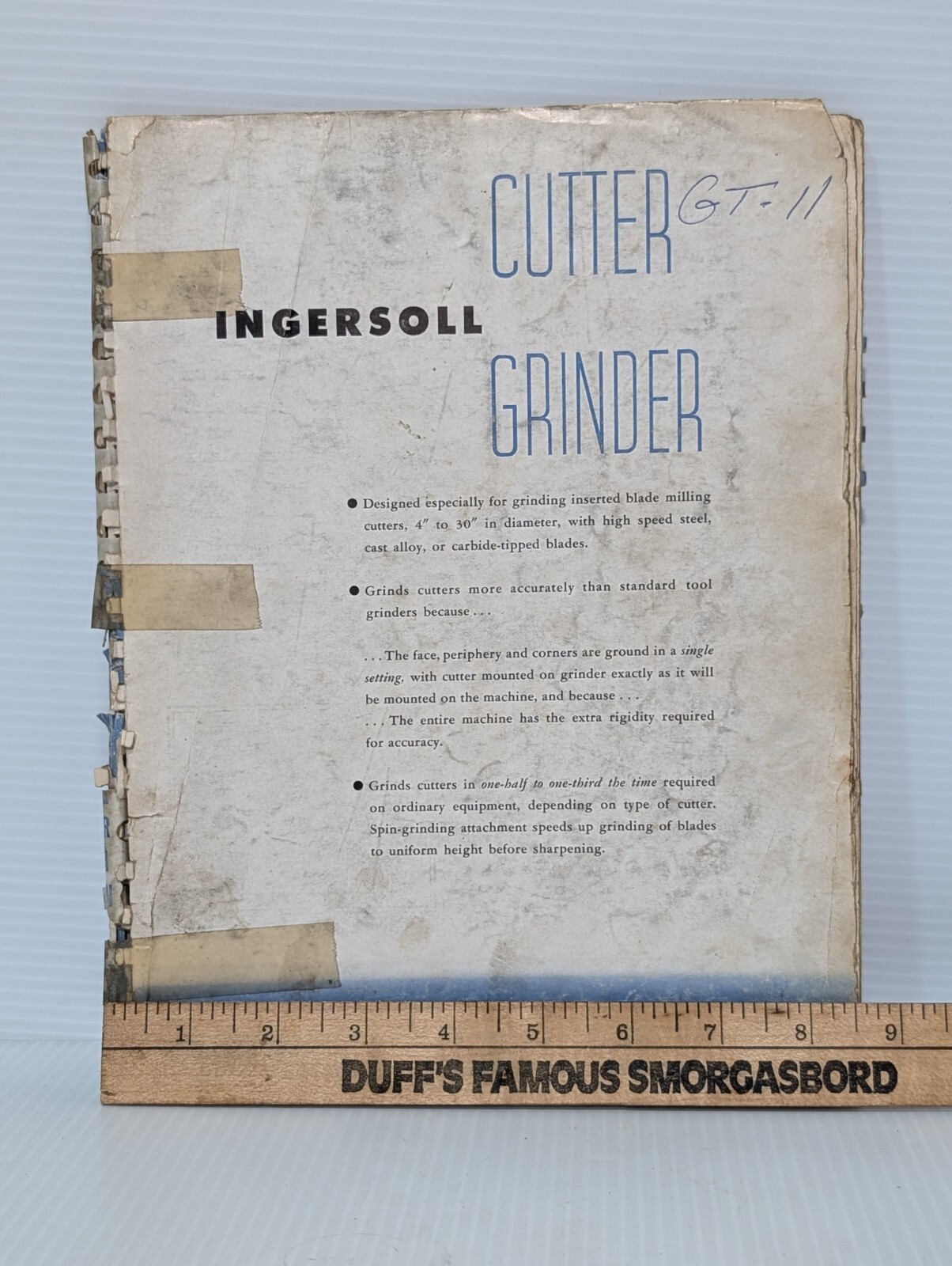 Ingersoll Cutter Grinder Catalog, Milling Machine Reference Material, GT-11