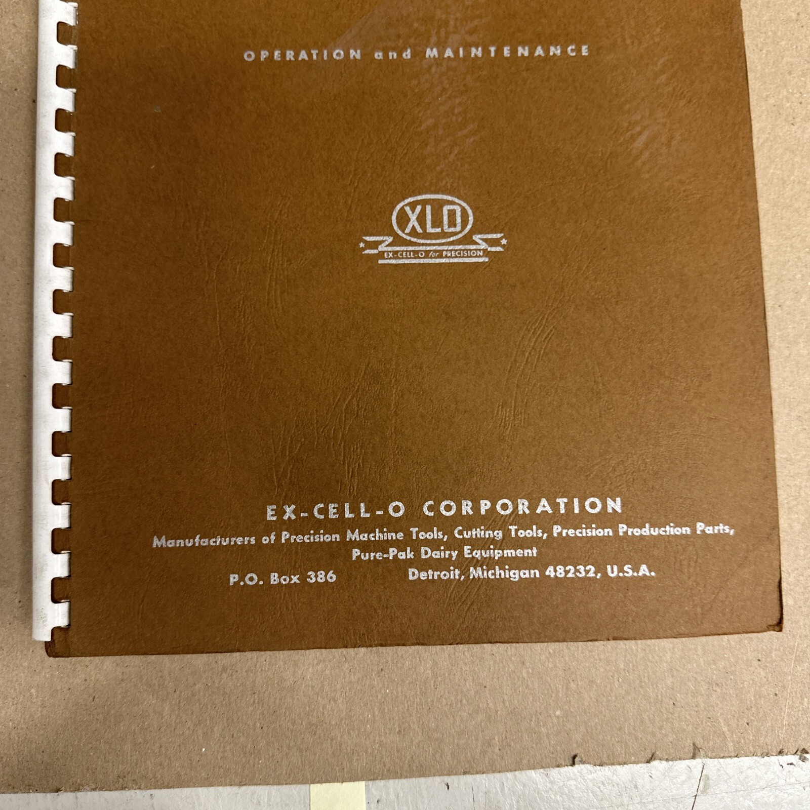Ex-Cell-O Precision Boring Machine Operation And Maintenance Manual Style 1212-A