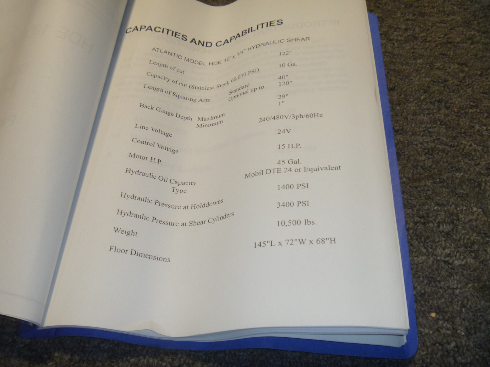 Haco-Atlantic HDE 10′ x 1/4″ Shear Parts Operator & Service Repair Manual xz