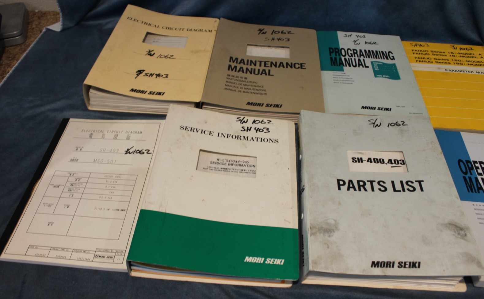 Mori Seiki SH-403 Manuals (Complete 9 Pc Set)
