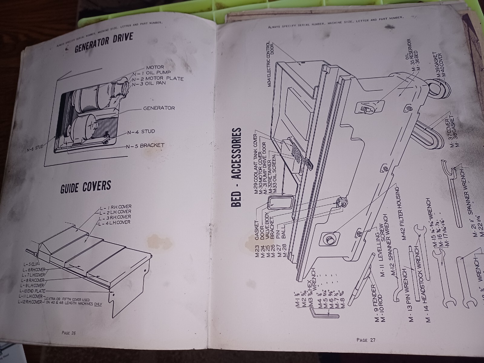 LANDIS TOOL PARTS LIST BOOK CATALOG MANUAL 14 18 22″ Type CH GRINDING MACHINES