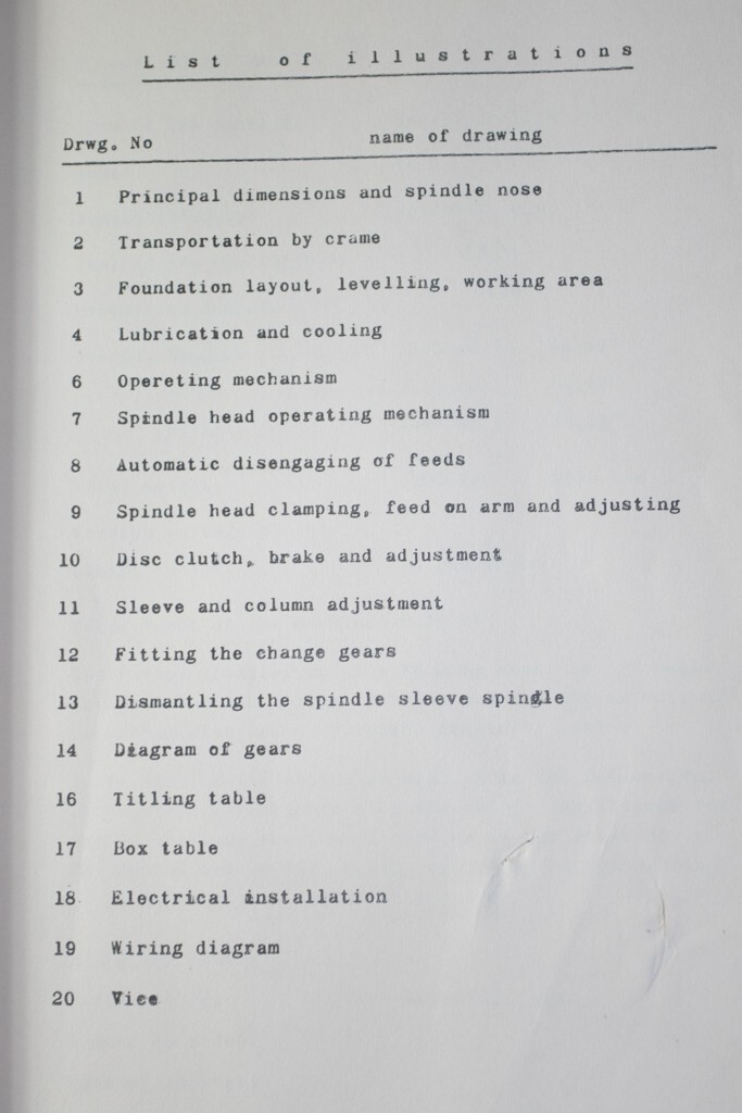 MAS VR2 VR Radial Drill Operations, Parts & Maintenance Manual 1979