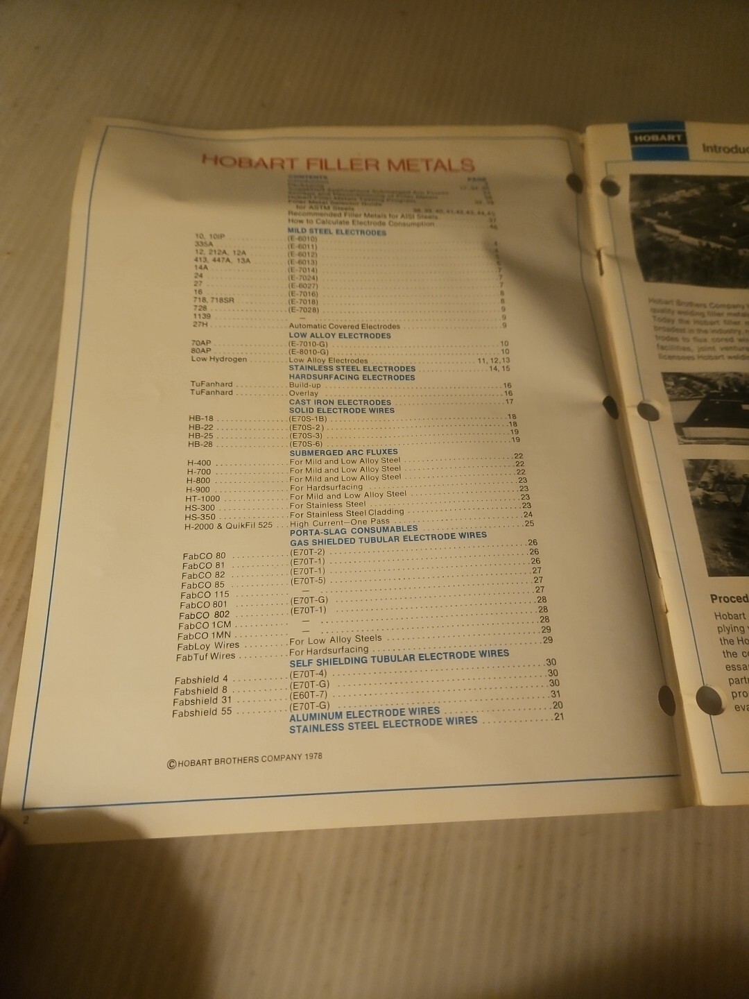 Vintage 1978, Hobart Electrodes/Wires/Flux Catalog/Brochure, ARC Welding Systems
