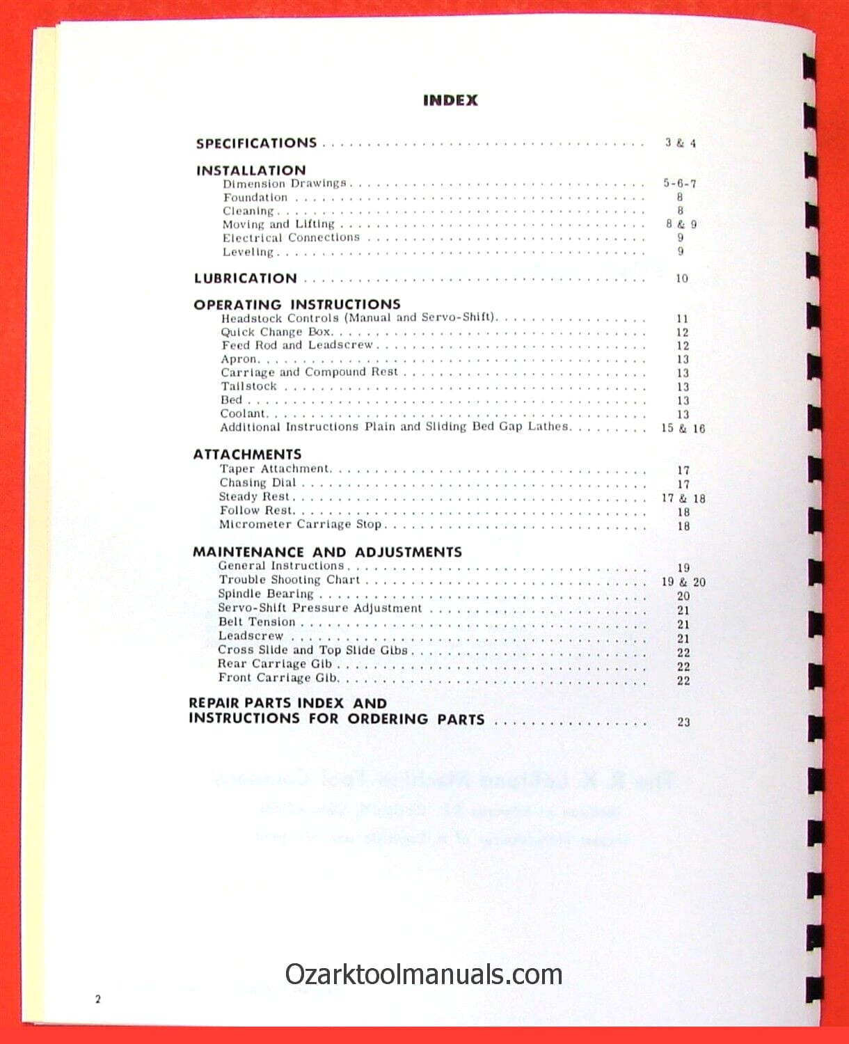 LEBLOND REGAL 13″ 15″ 17″ 19″ Metal Lathes Owners Service Parts Manual 3903 0431