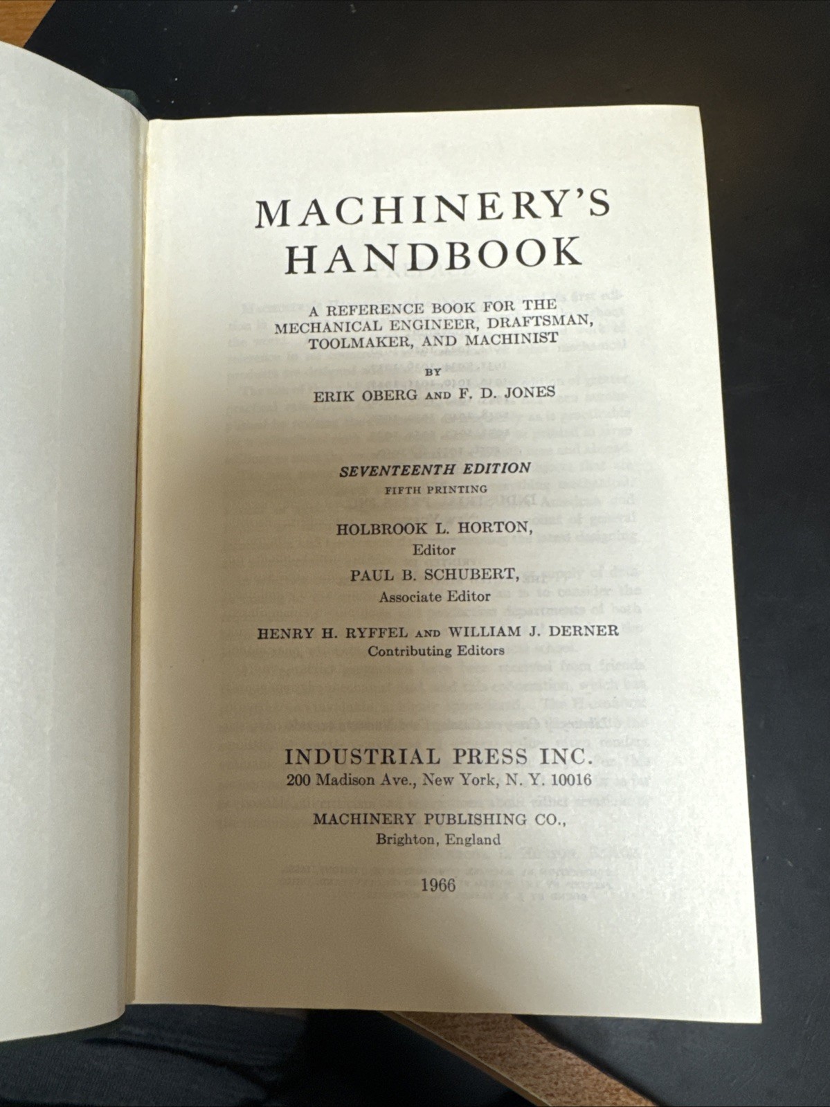 1964 Machinery’s Handbook 17th Edition Engineering Student Machine Shop Turbine
