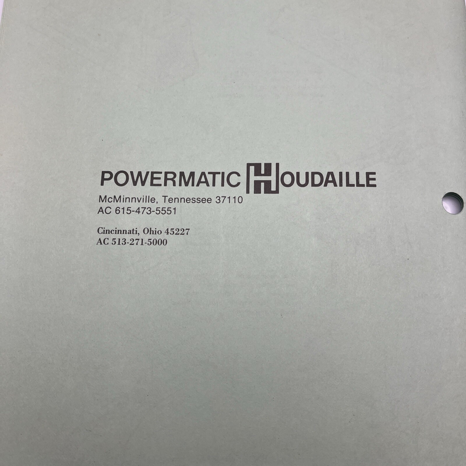 POWERMATIC Millrite Vertical Milling Machine Owner Operator’s Manual
