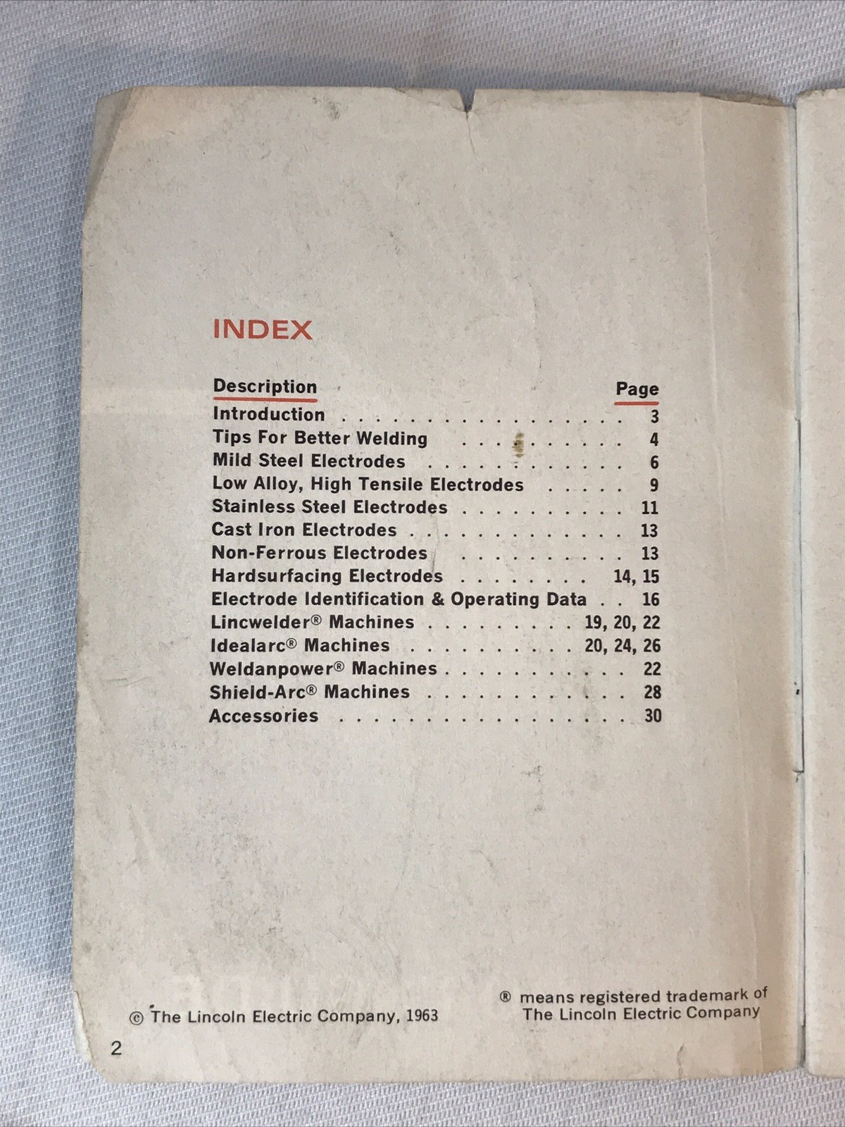 Lincoln Electric Co. Welding Weldor’s Guide October 1963 Booklet Catalog