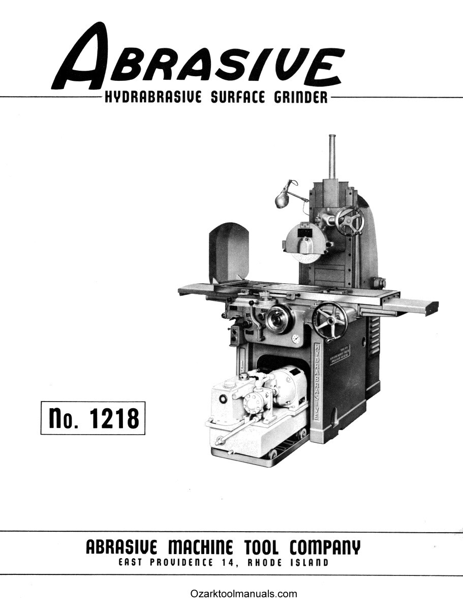Abrasive Landis 1218 Surface Grinder Owner Operator Instruction Part Manual 1594