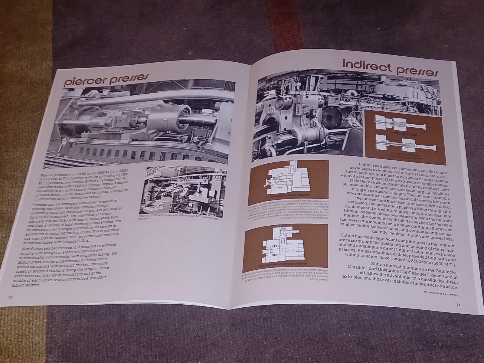 SUTTON ENGINEERING COMPANY PITTSBURGH Extrusion Press Equipment CATALOG BOOKLET