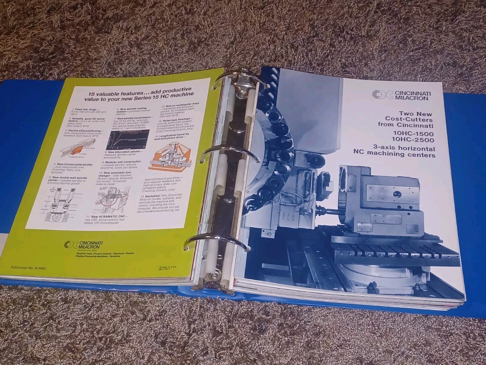 1975 CINCINNATI MILACRON MACHINE COMPANY salesman Tool Binder BOOK CATALOG LOT