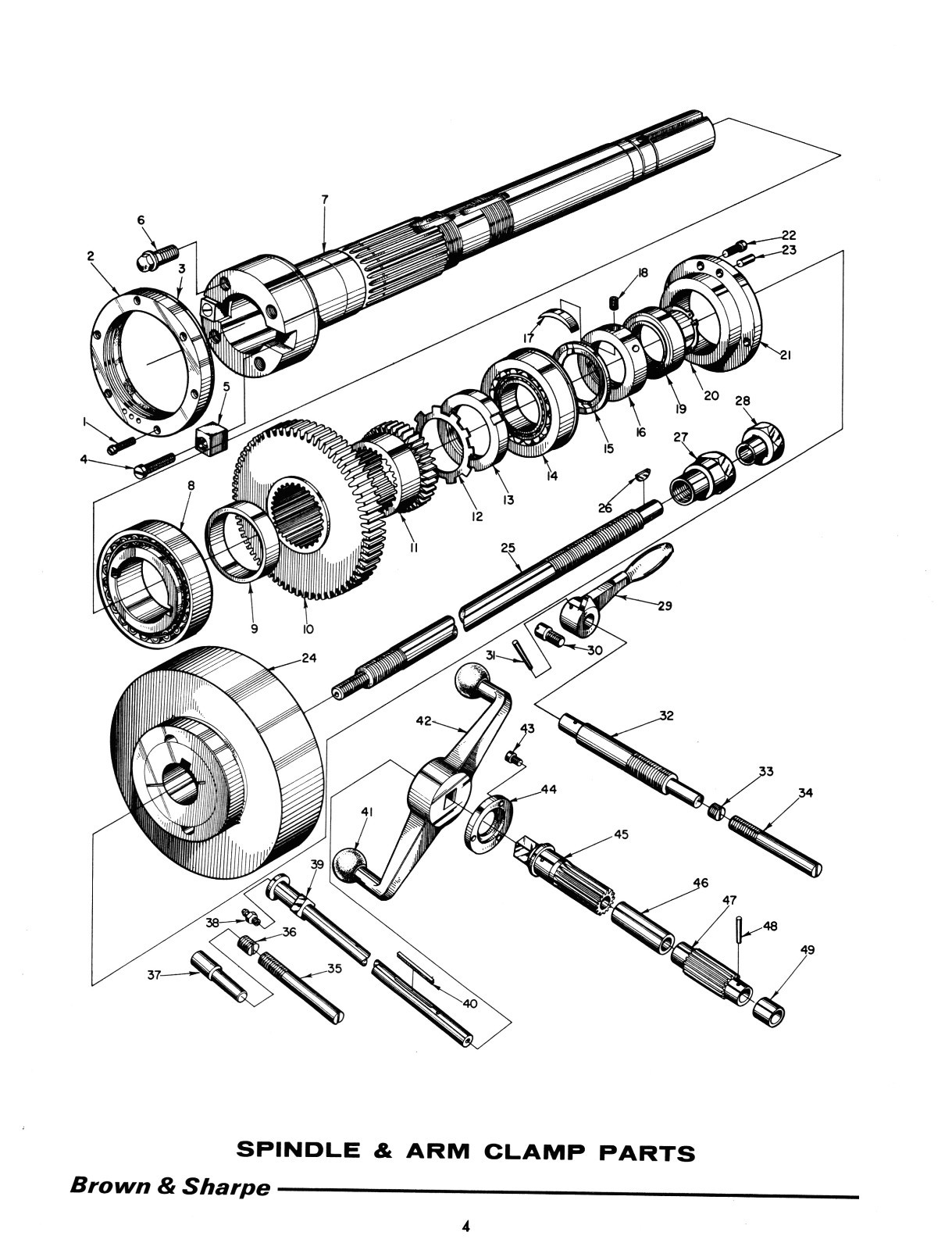 Brown & Sharpe Dynamaster Milling Machines 203, 303, 205, & 305 Part Manual 1222