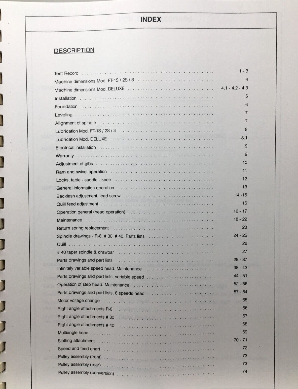 Turret Milling Machines Instruction Manual Mod Deluxe Vertical Mills