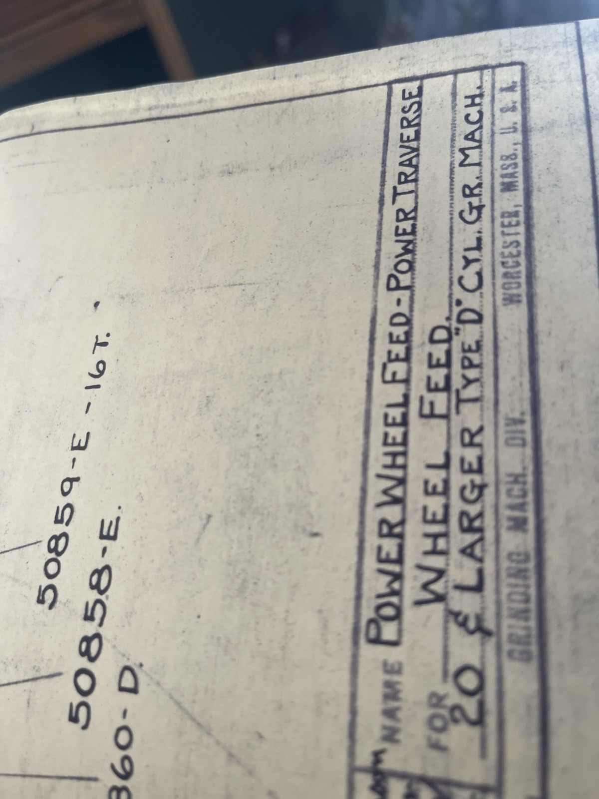Norton Blueprints for Norton Grinding and Lapping Machines, Assorted 11 total