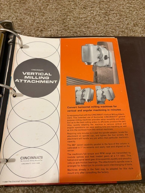 Vintage Cincinnati Milling Milacron Machine Company Salesman Binder Catalog