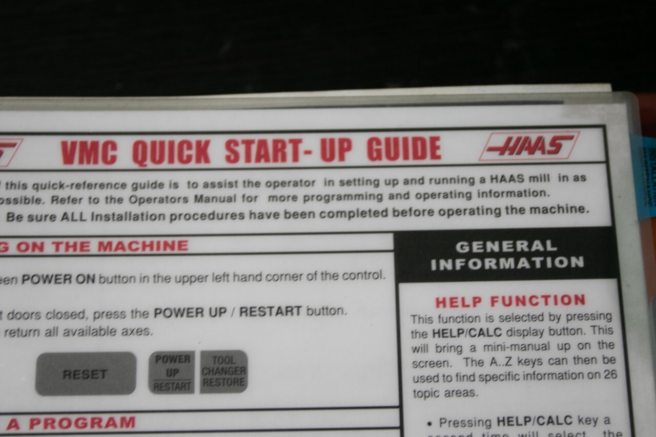 Haas VF Series, Vertical Milling Center, Operations and Programming Manual 1998