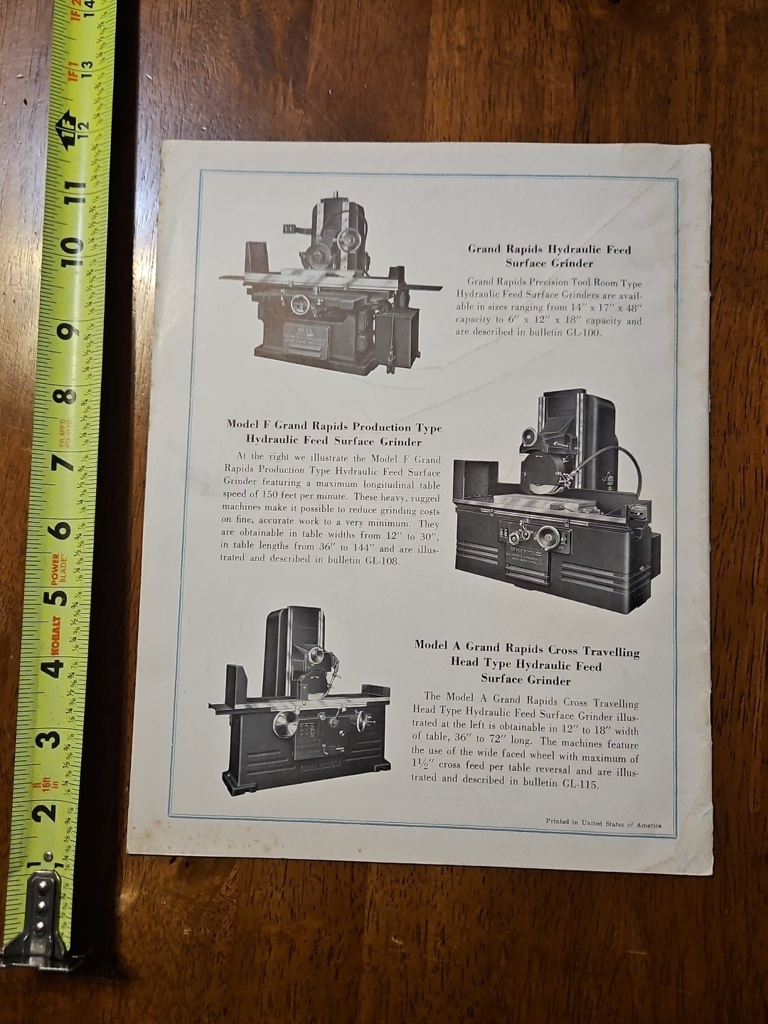 GRAND RAPIDS DRILL GRINDERS GALLMEYER LIVINGSTON MACHINE CATALOG