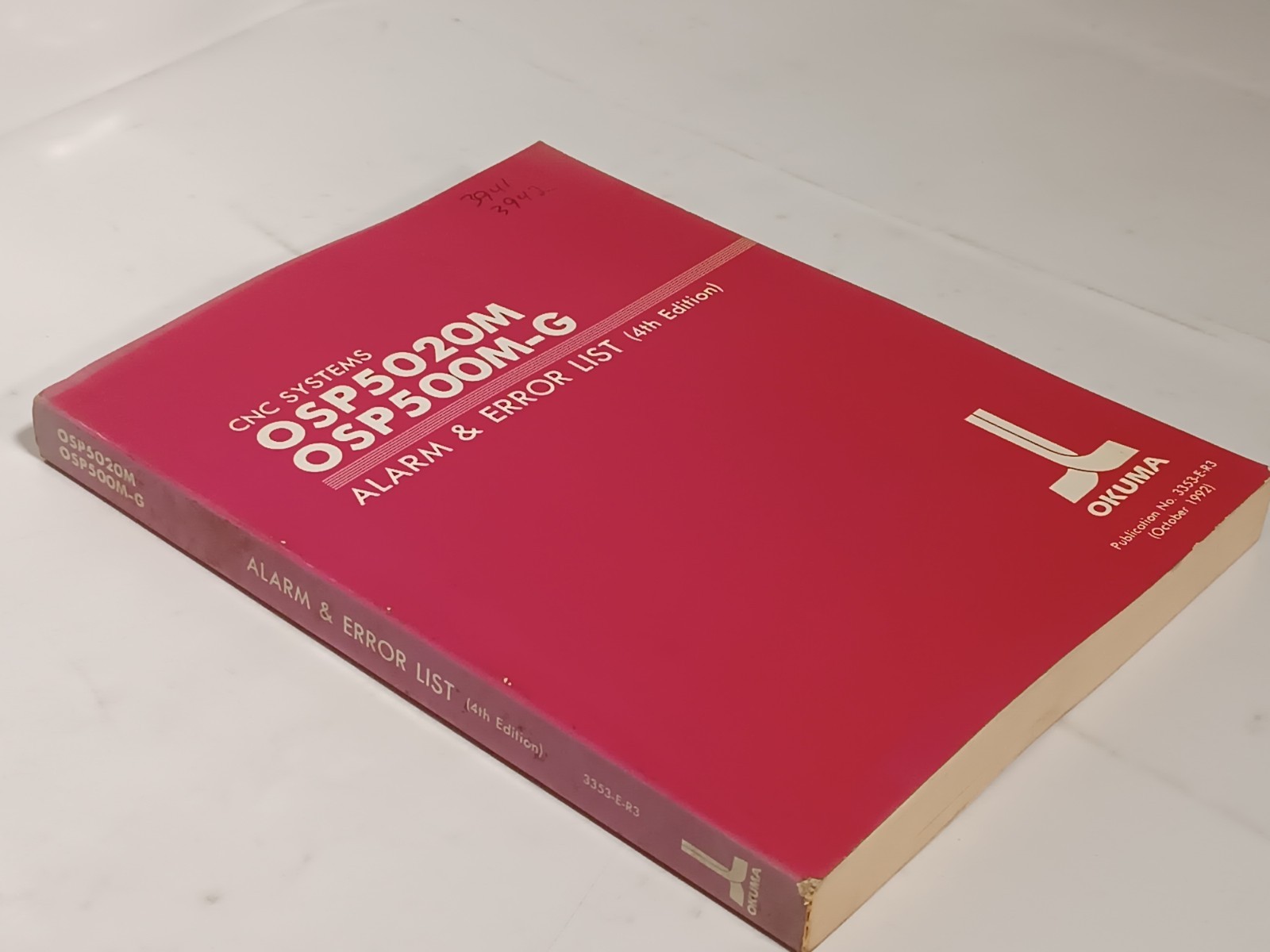 Okuma OSP5020M OSP500M-G CNC Systems Alarm & Error List 4th Edition No 3353-E-R3